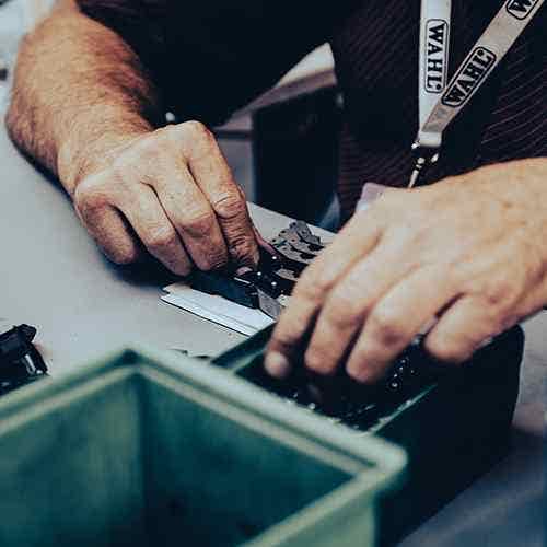 wahl factory employee assembling wahl clipper